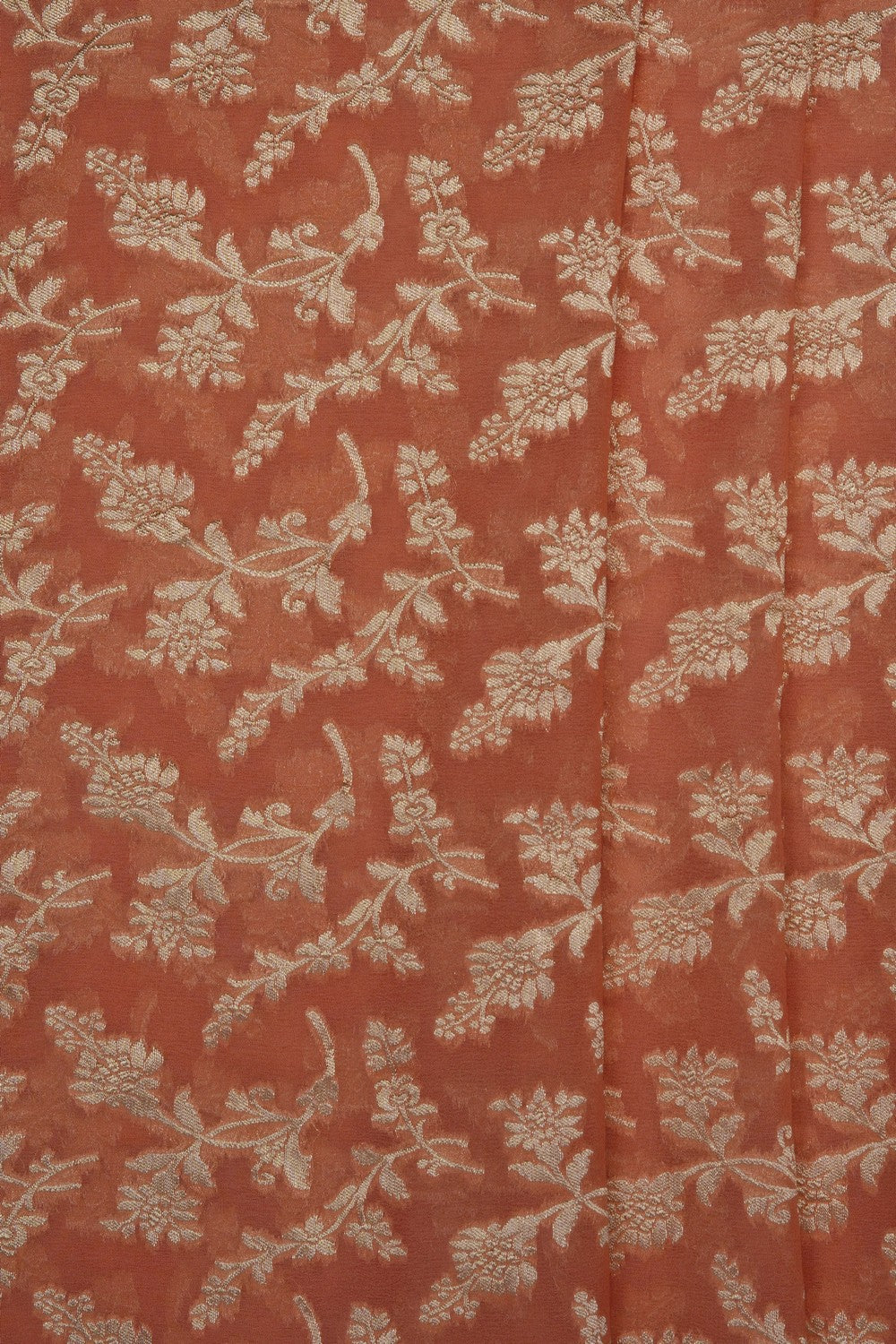Image of Peach Banarasi Georgette Saree