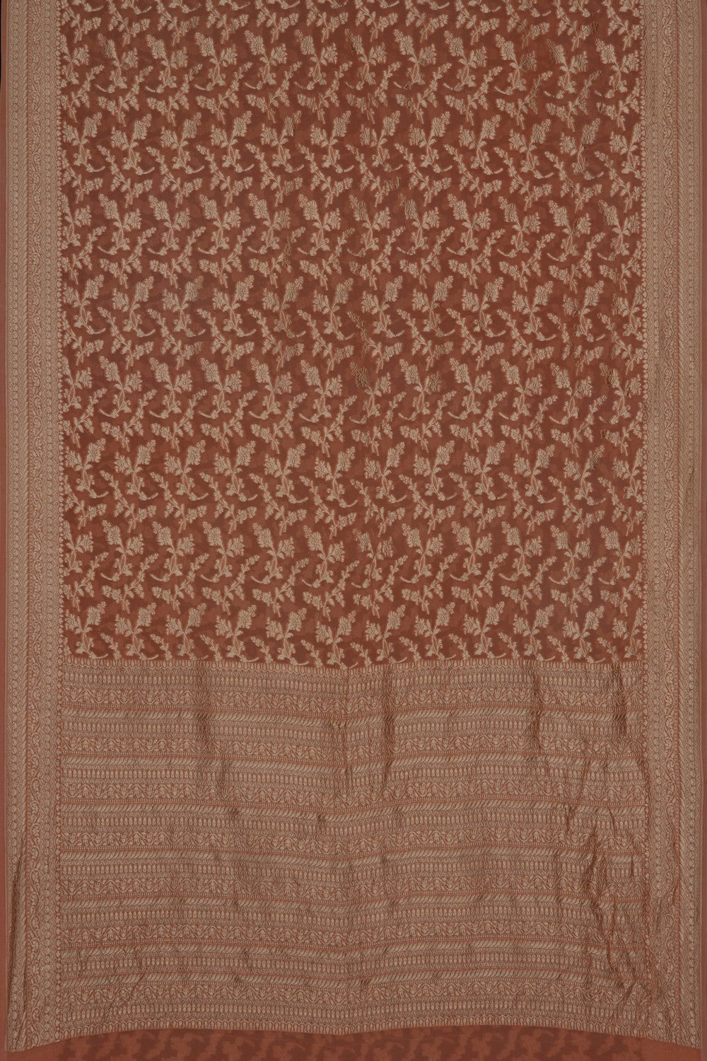Image of Peach Banarasi Georgette Saree