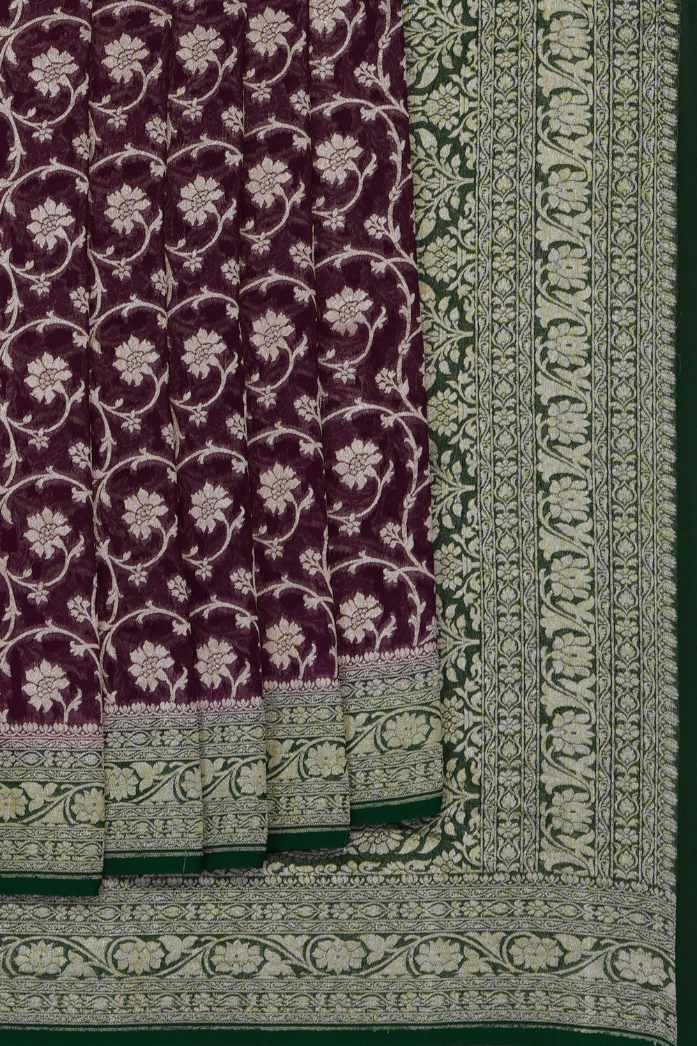 Image of Purple Banarasi Georgette Saree