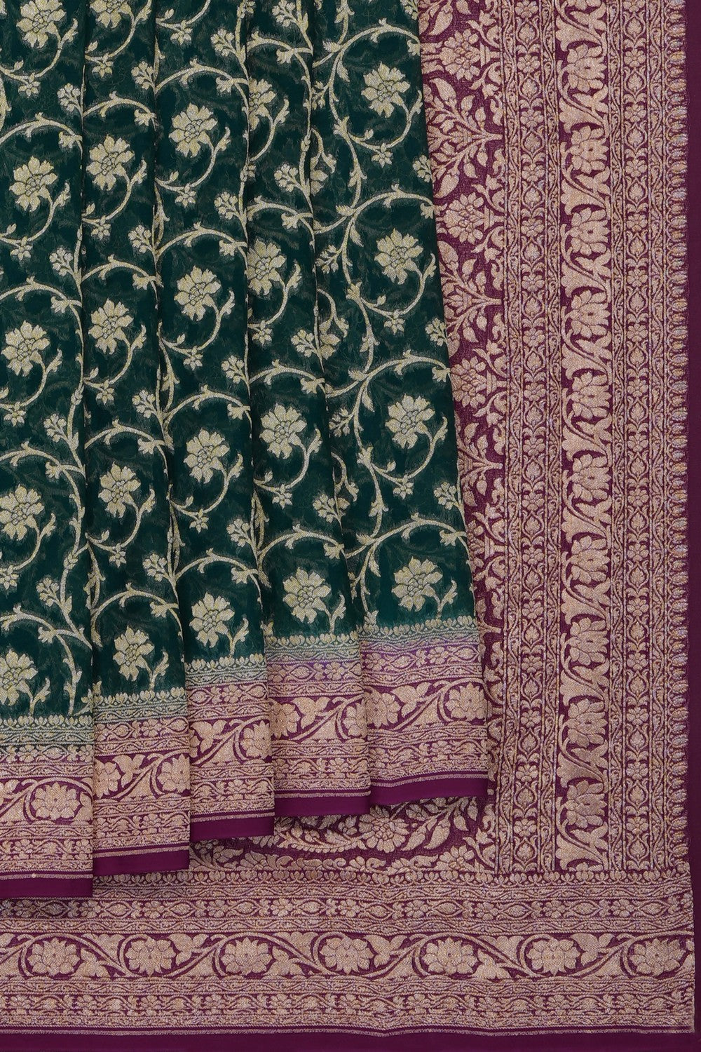 Image of Green Banarasi Georgette Saree