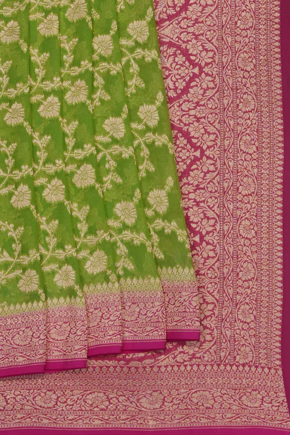 Image of Green Banarasi Georgette Saree
