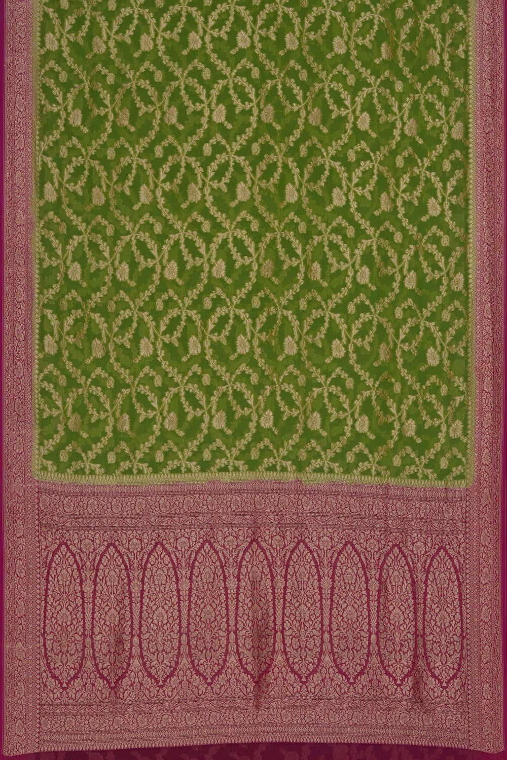 Image of Green Banarasi Georgette Saree