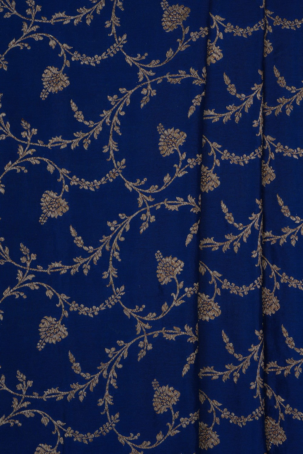 Image of Blue Banarasi Crepe Brocade Saree