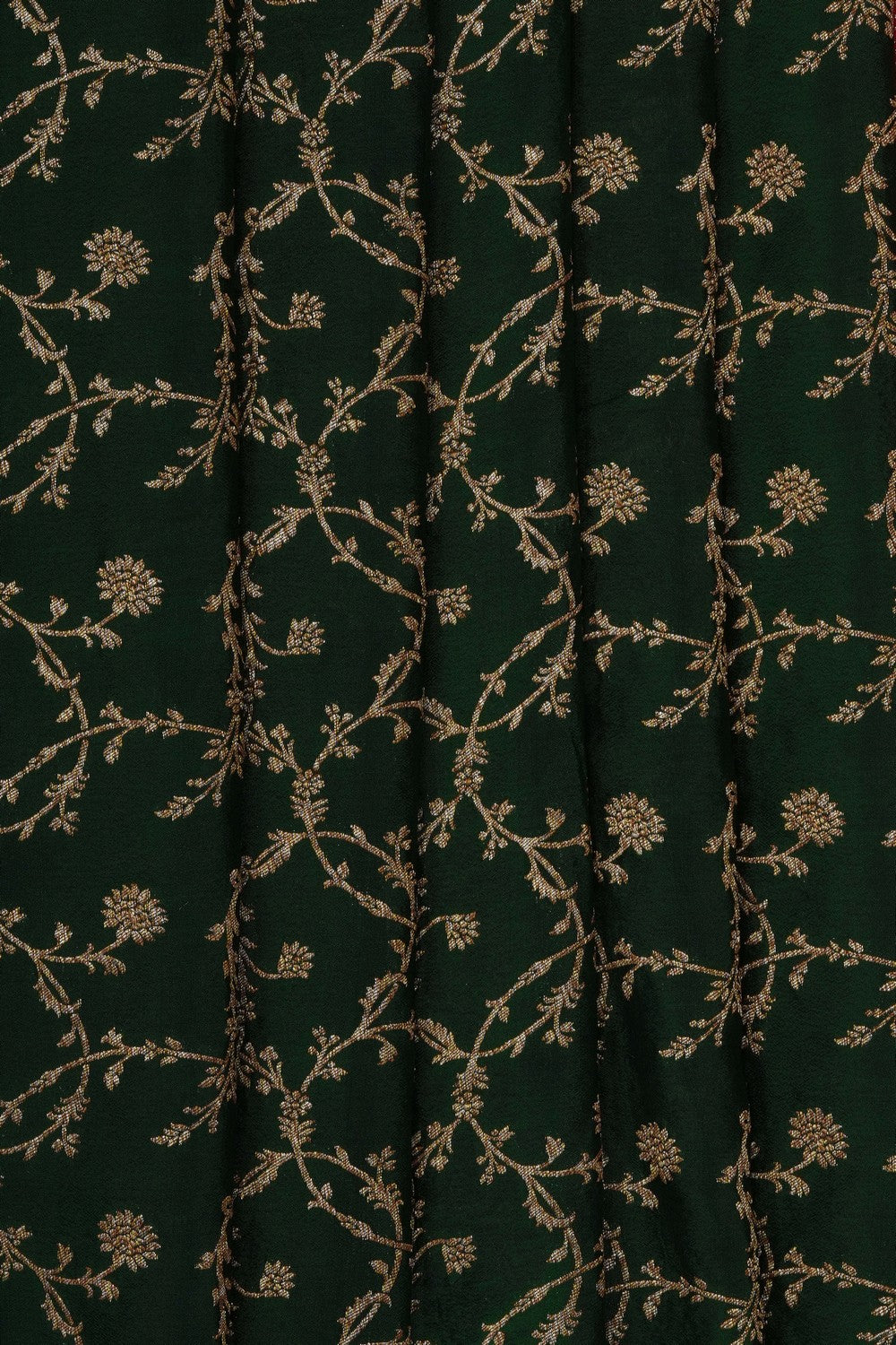 Image of Green Banarasi Crepe Brocade Saree