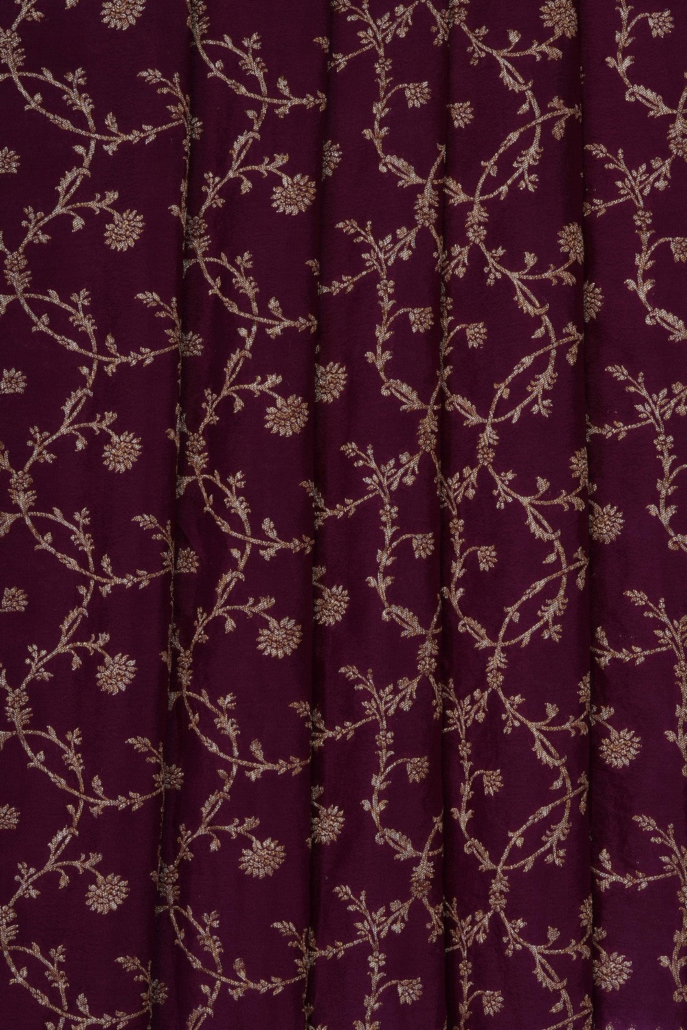 Image of Violet Banarasi Crepe Brocade Saree