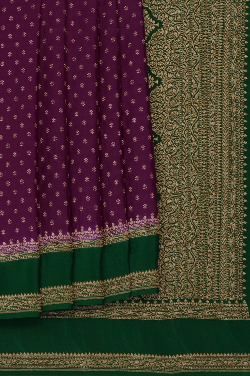 Image of Purple Banarasi Crepe Brocade Saree
