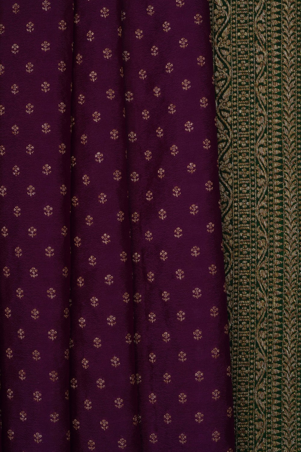 Image of Purple Banarasi Crepe Brocade Saree