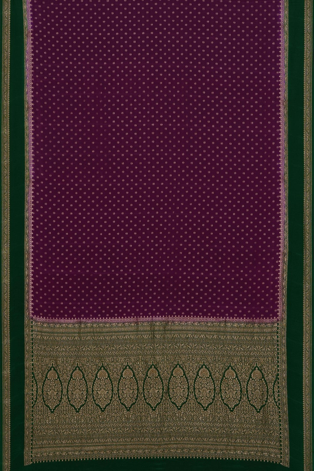 Image of Purple Banarasi Crepe Brocade Saree
