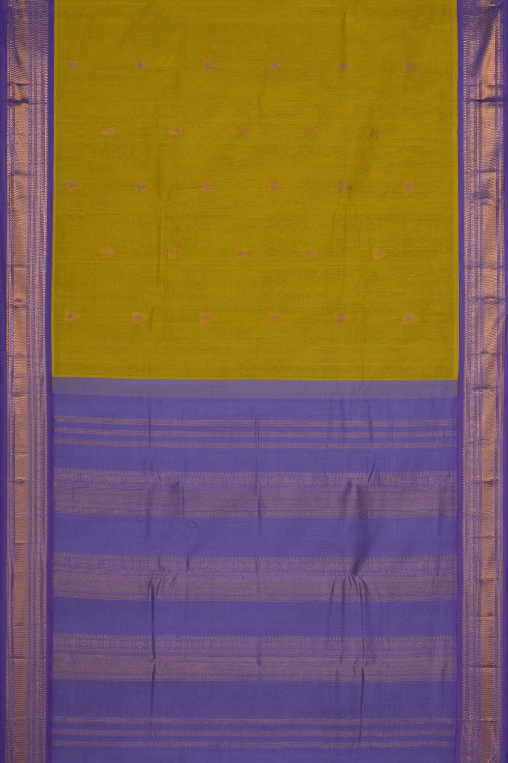 Image of Spring-Green Gadwal Cotton Saree