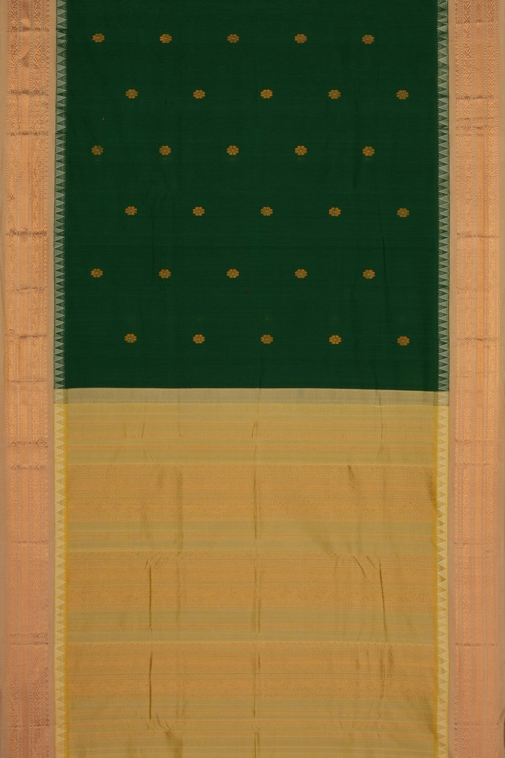Image of Green Gadwal Cotton Saree