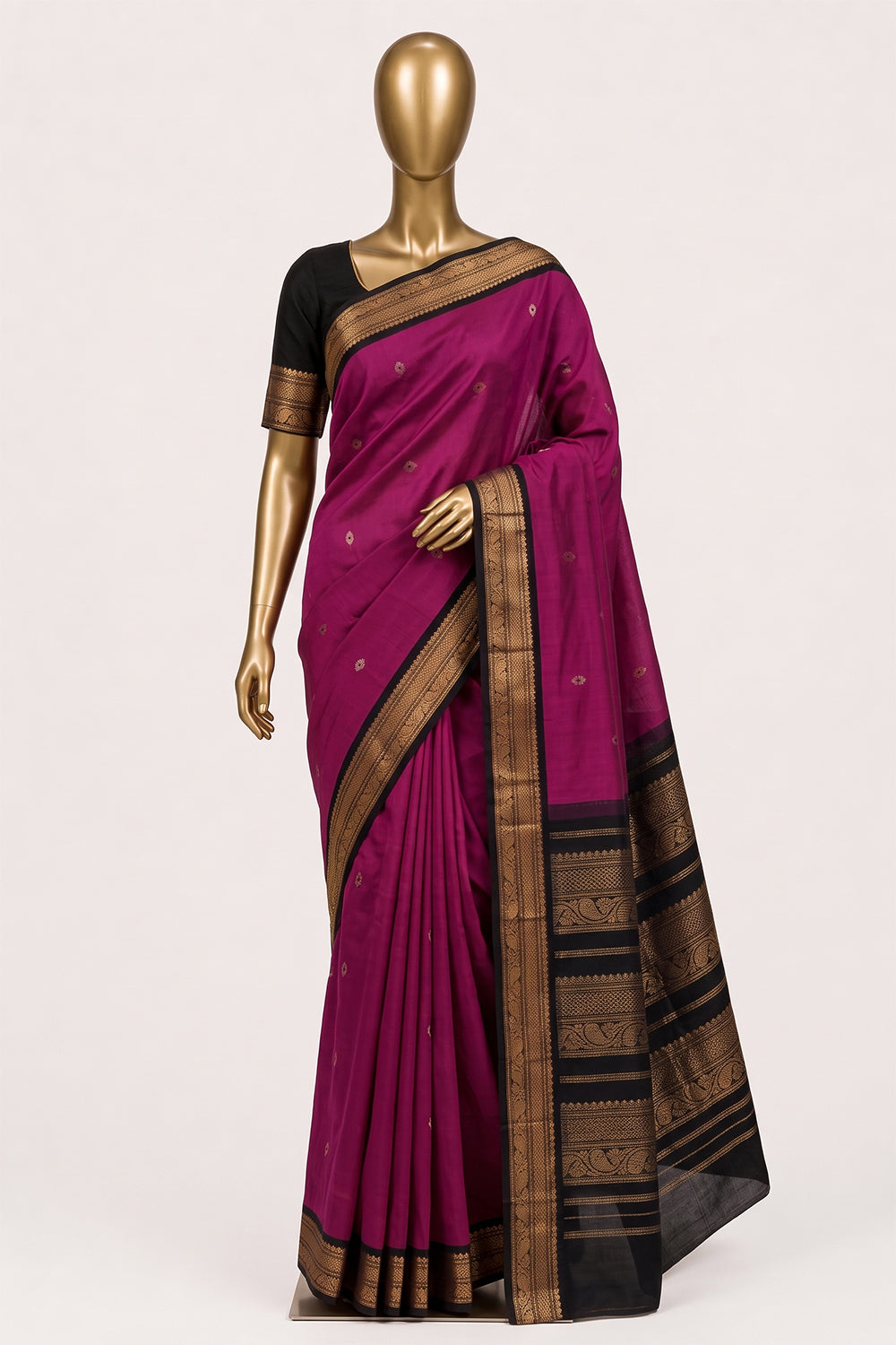 Image of Pink Gadwal Cotton Saree