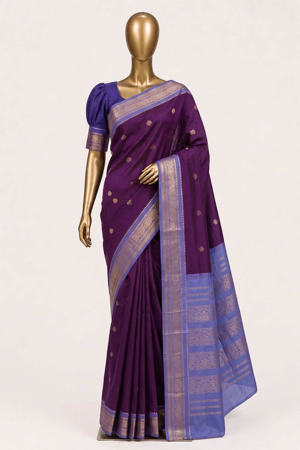 Image of Violet Gadwal Cotton Saree