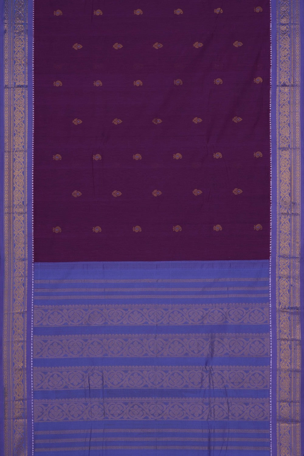 Image of Violet Gadwal Cotton Saree