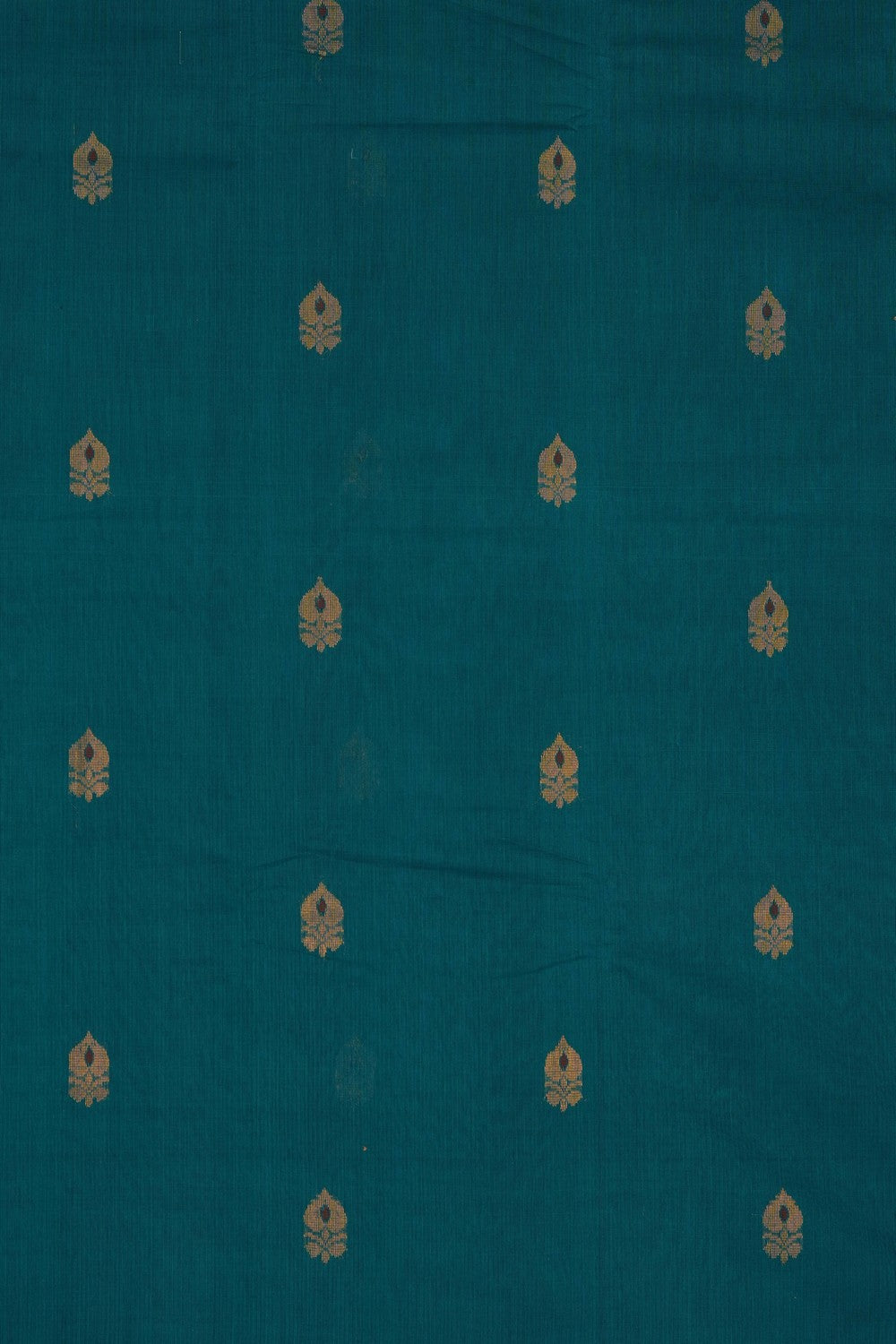 Image of Teal-Green Gadwal Cotton Saree