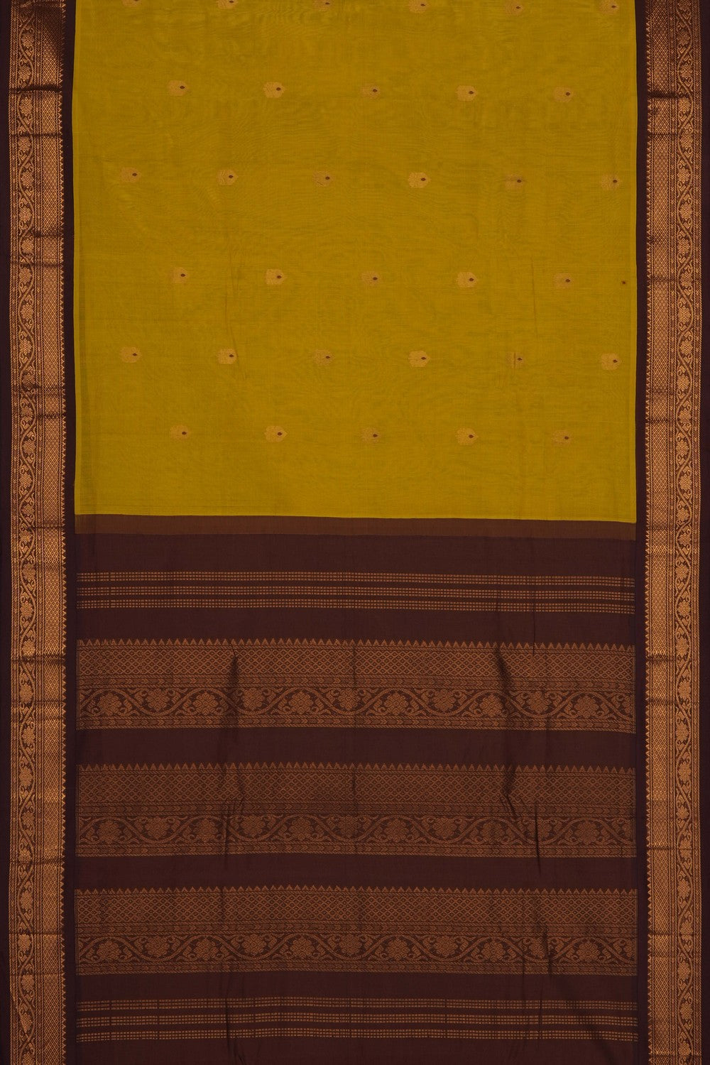 Image of Fenugreek Green Gadwal Cotton Saree