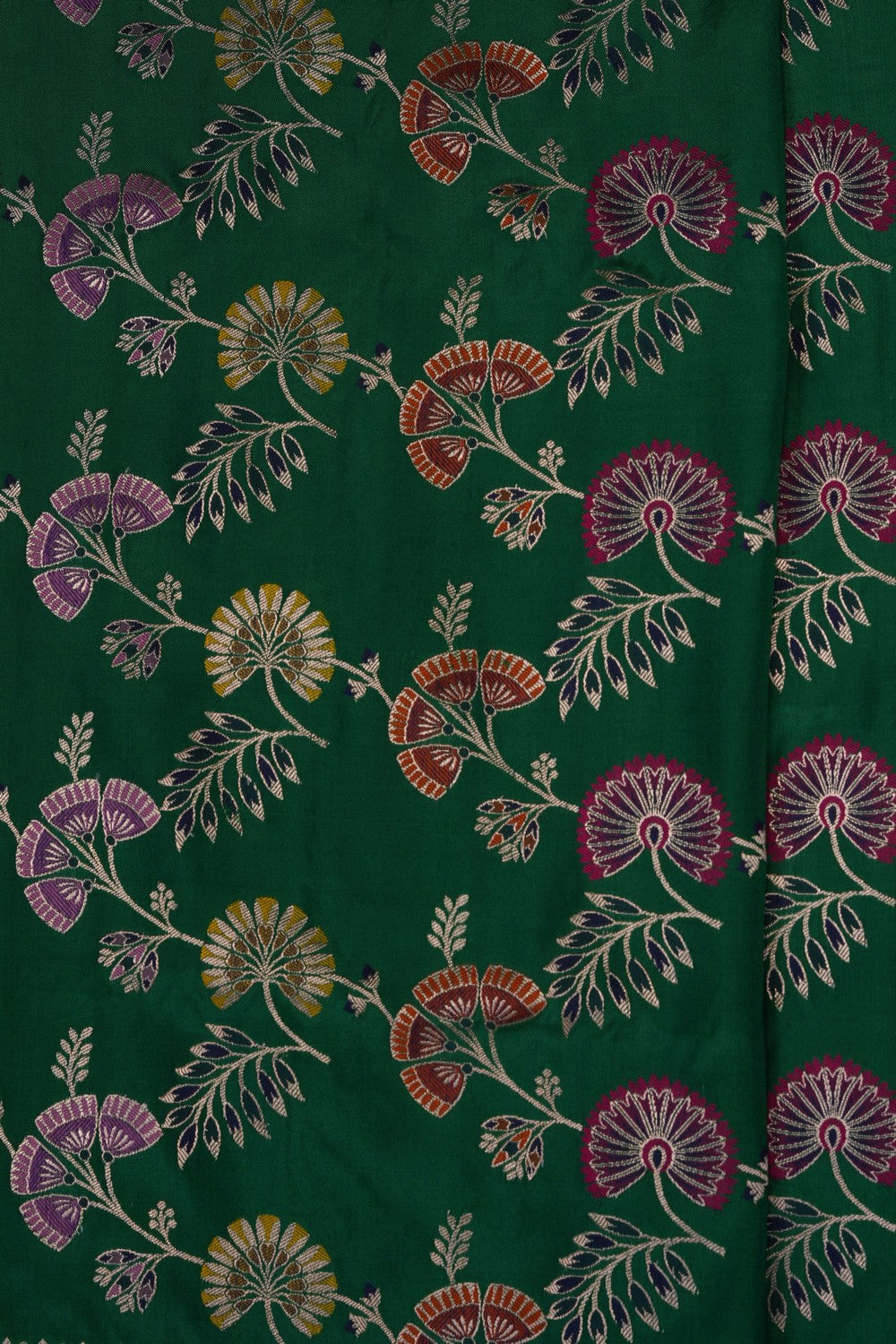 Image of Green Banarasi Brocade Silk Saree