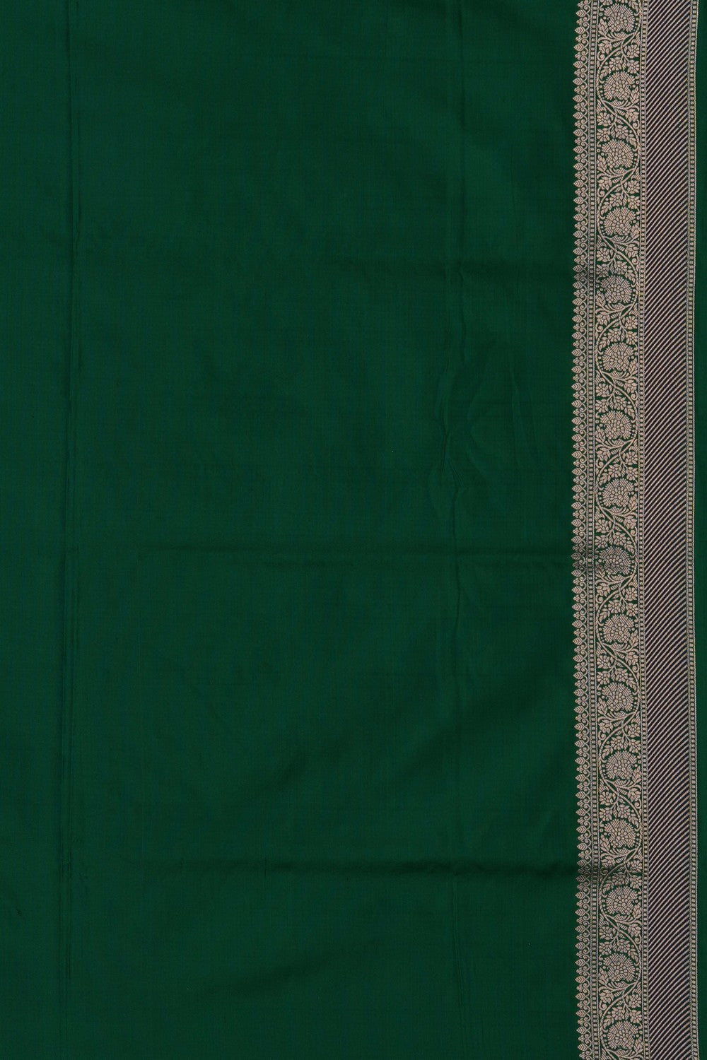 Image of Green Banarasi Brocade Silk Saree