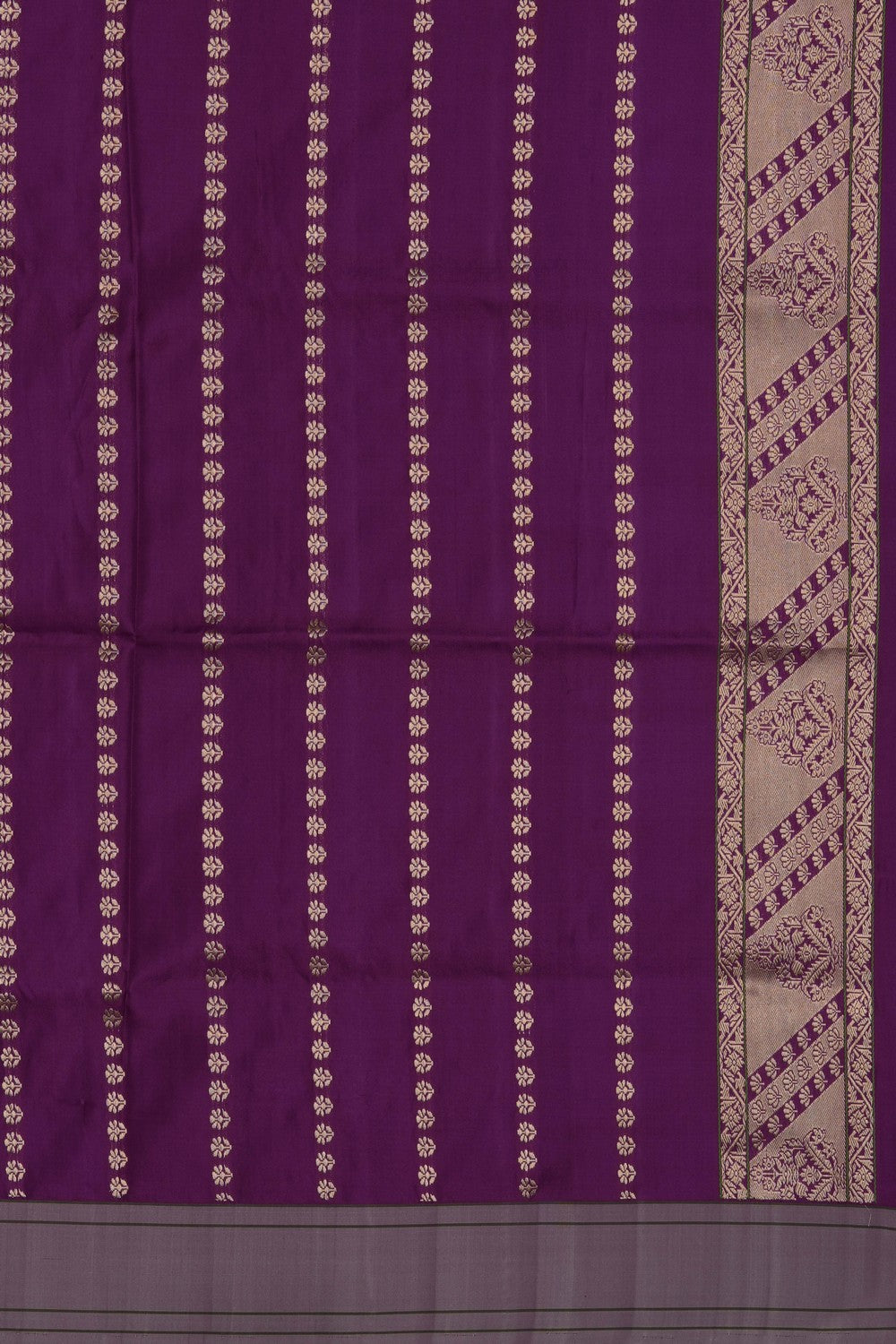 Image of Purple Banarasi Brocade Silk Saree