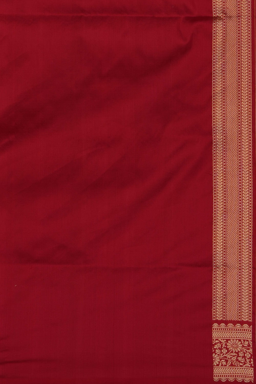 Image of Red Banarasi Brocade Silk Saree