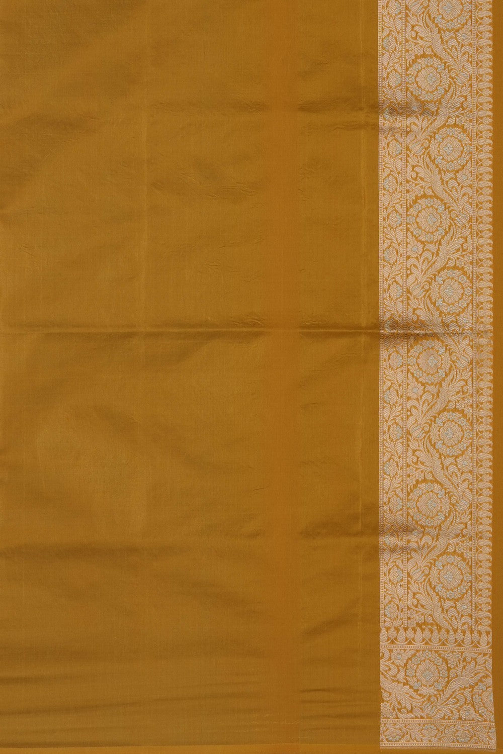 Image of Yellow Banarasi Brocade Silk Saree