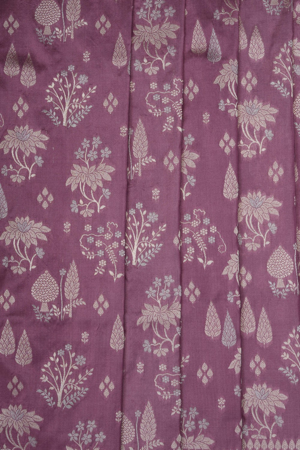 Image of Onion-Pink Banarasi Brocade Silk Saree