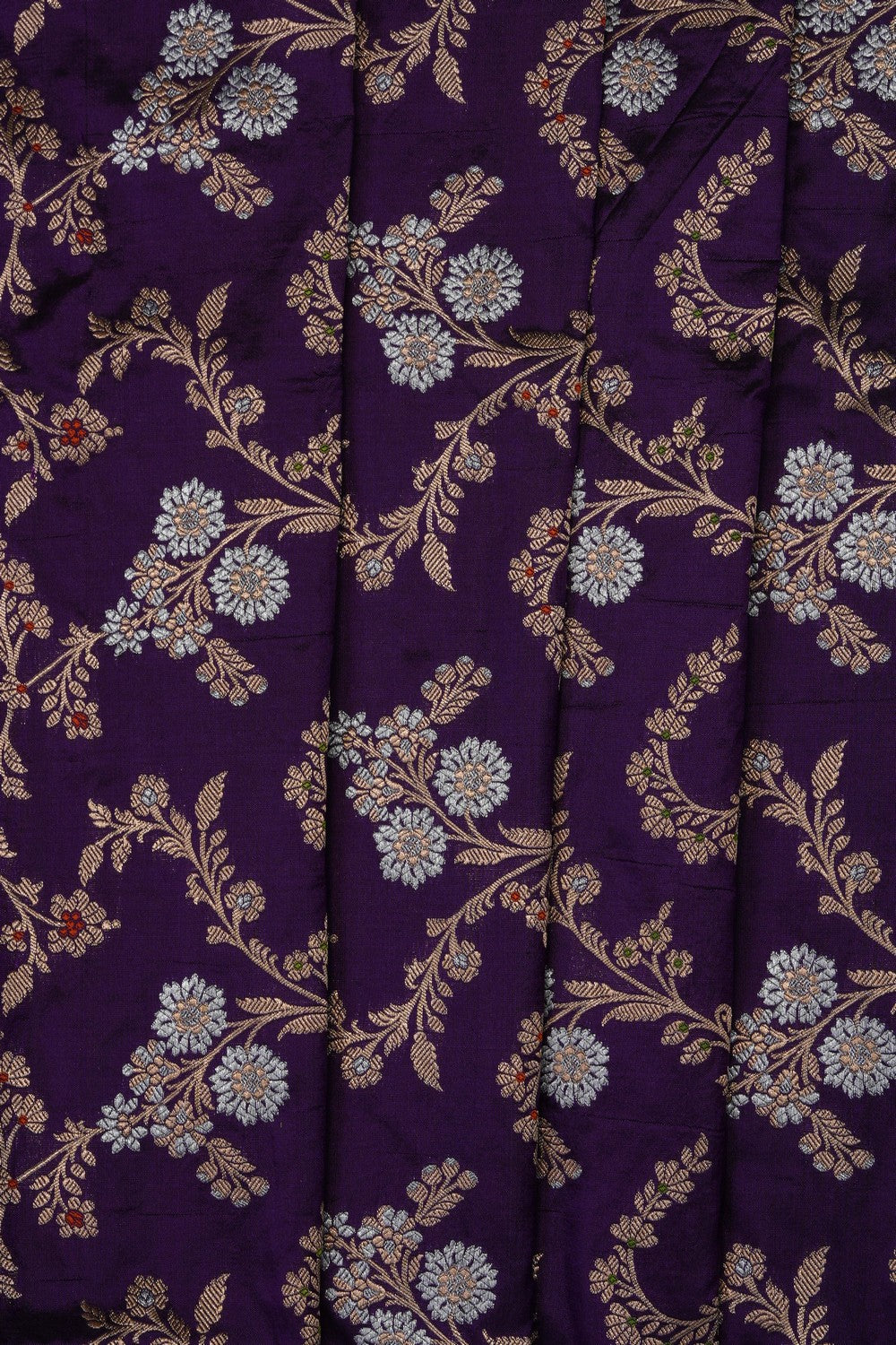 Image of Purple Banarasi Brocade Silk Saree