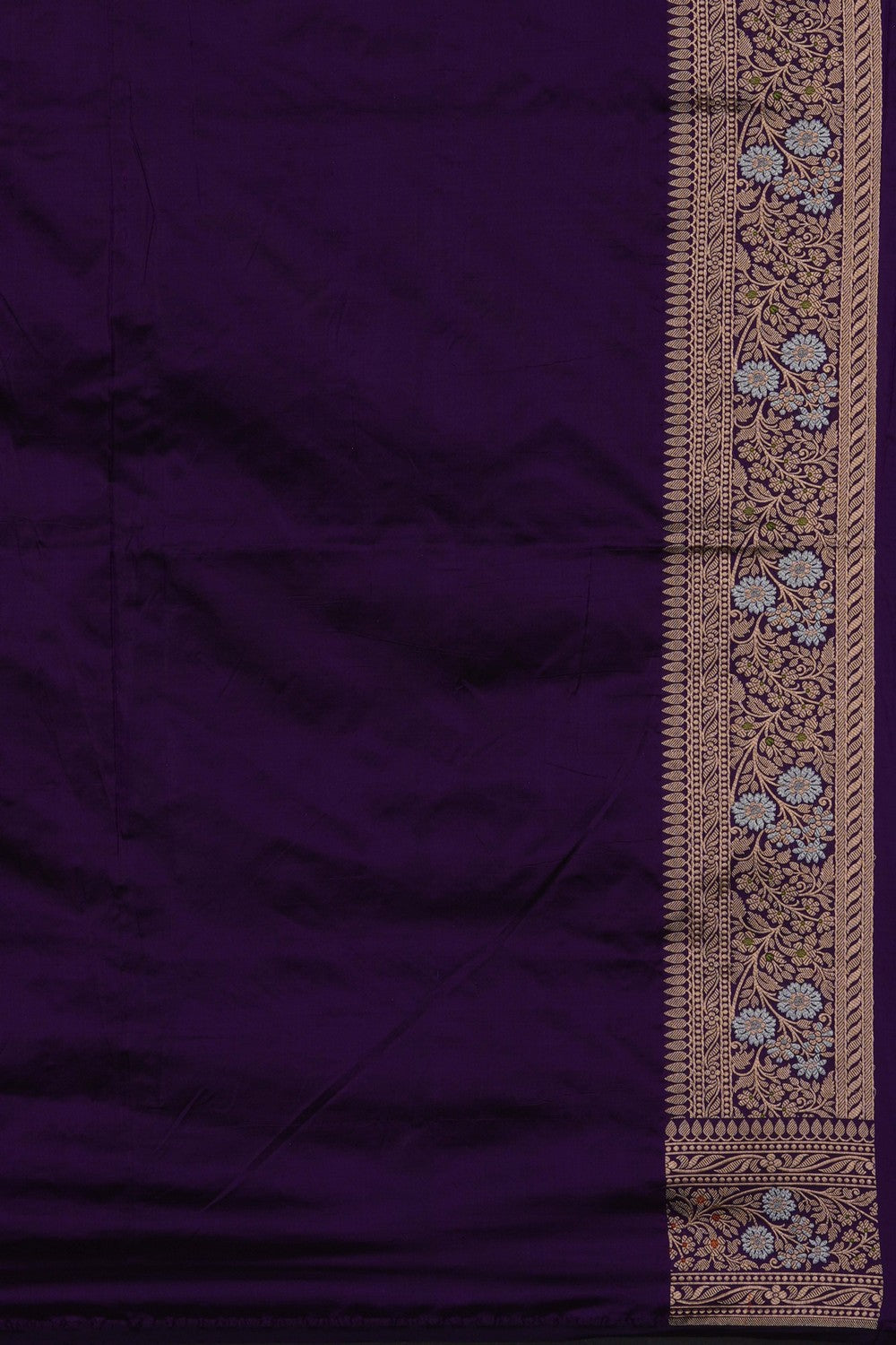 Image of Purple Banarasi Brocade Silk Saree