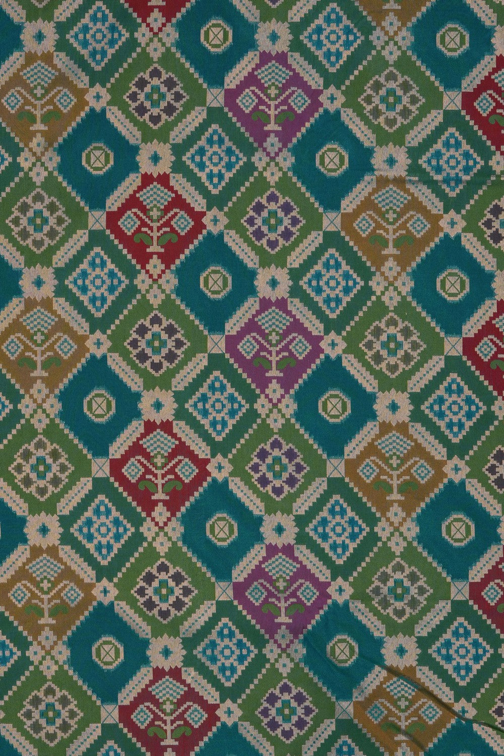Image of Sea-Green Banarasi Brocade Silk Saree