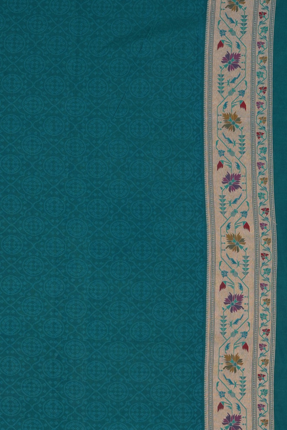 Image of Sea-Green Banarasi Brocade Silk Saree