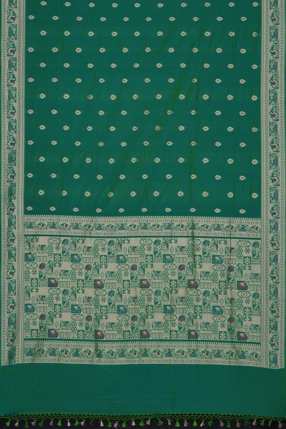 Image of Sea Green Banarasi Silk Saree