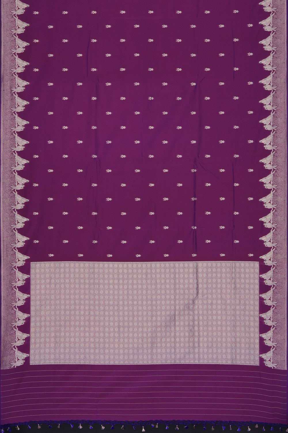 Image of Purple Banarasi Silk Saree