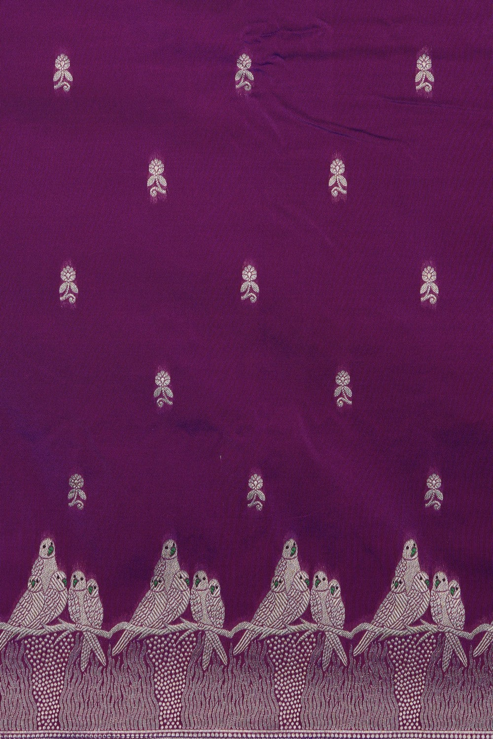 Image of Purple Banarasi Silk Saree