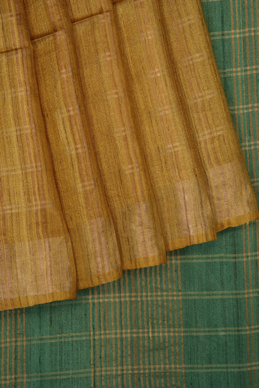 Image of Yellow Tussar Silk Saree