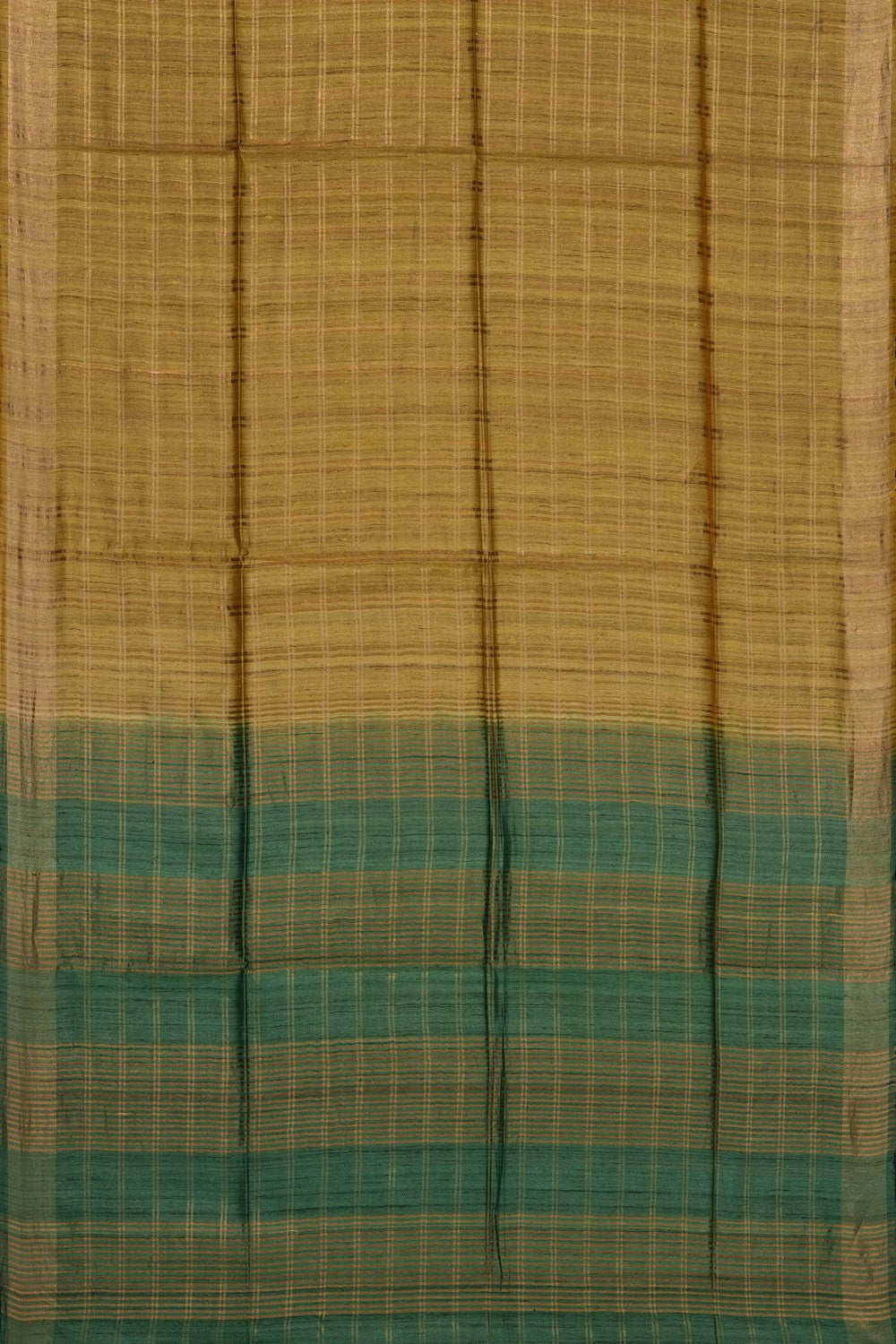 Image of Yellow Tussar Silk Saree