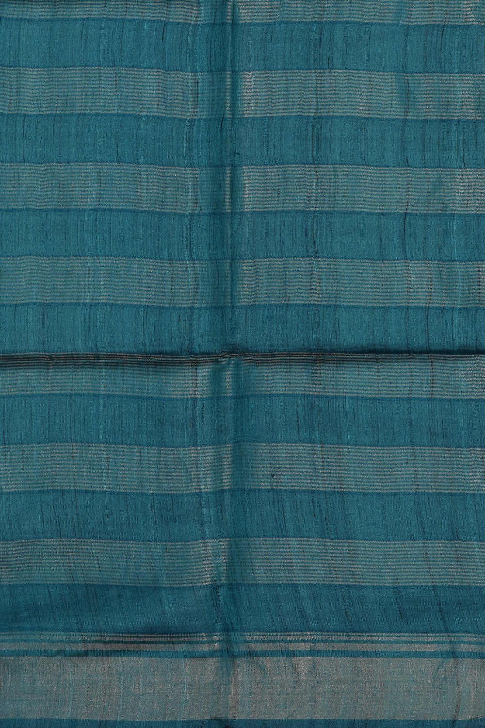 Image of Teal-BlueTussar Silk Saree