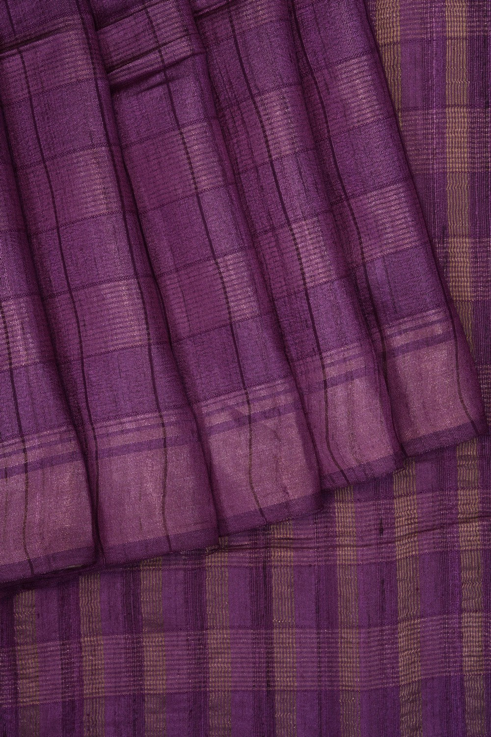 Image of Purple Tussar Silk Saree