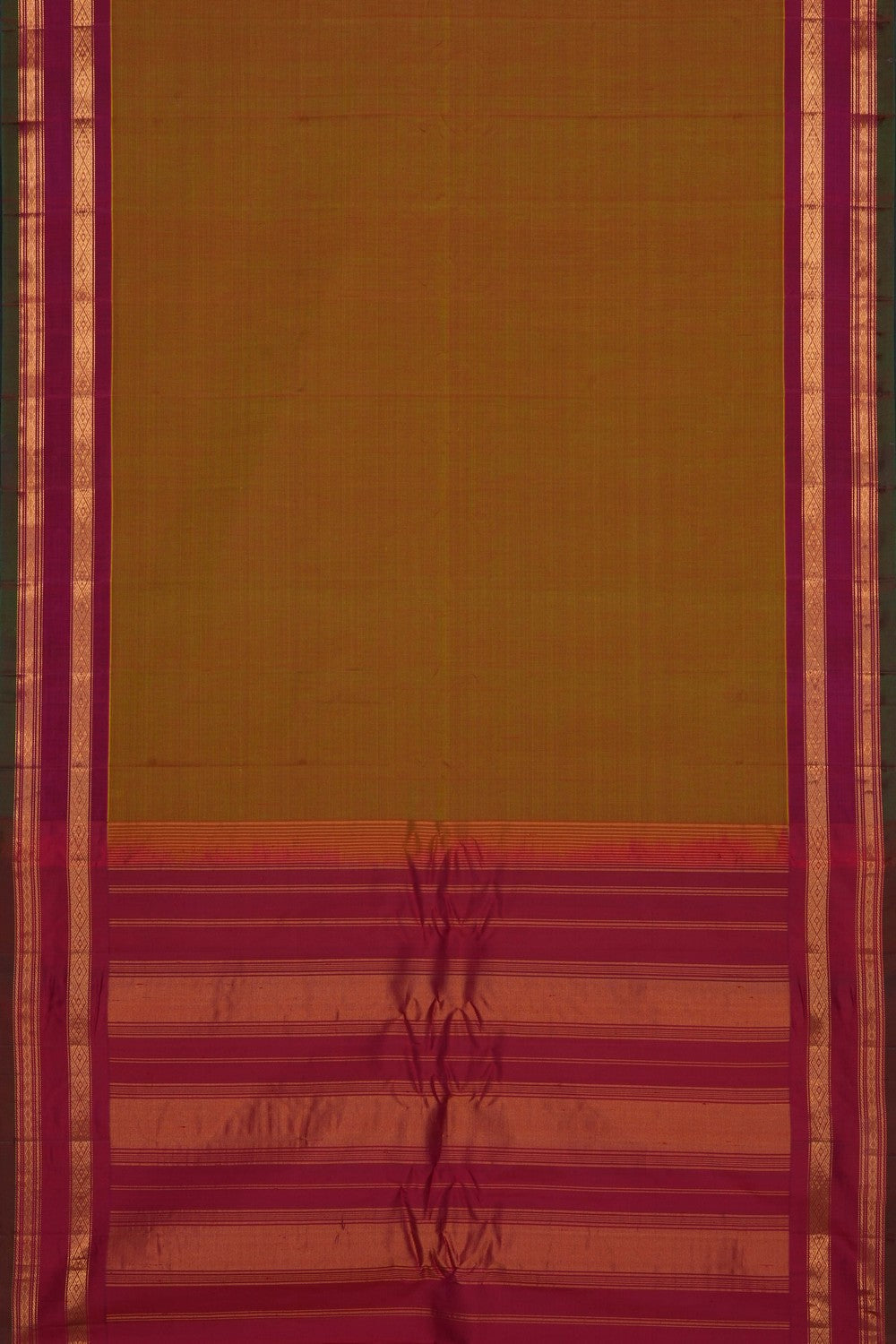 Image of Green Gadwal Cotton Silk Saree