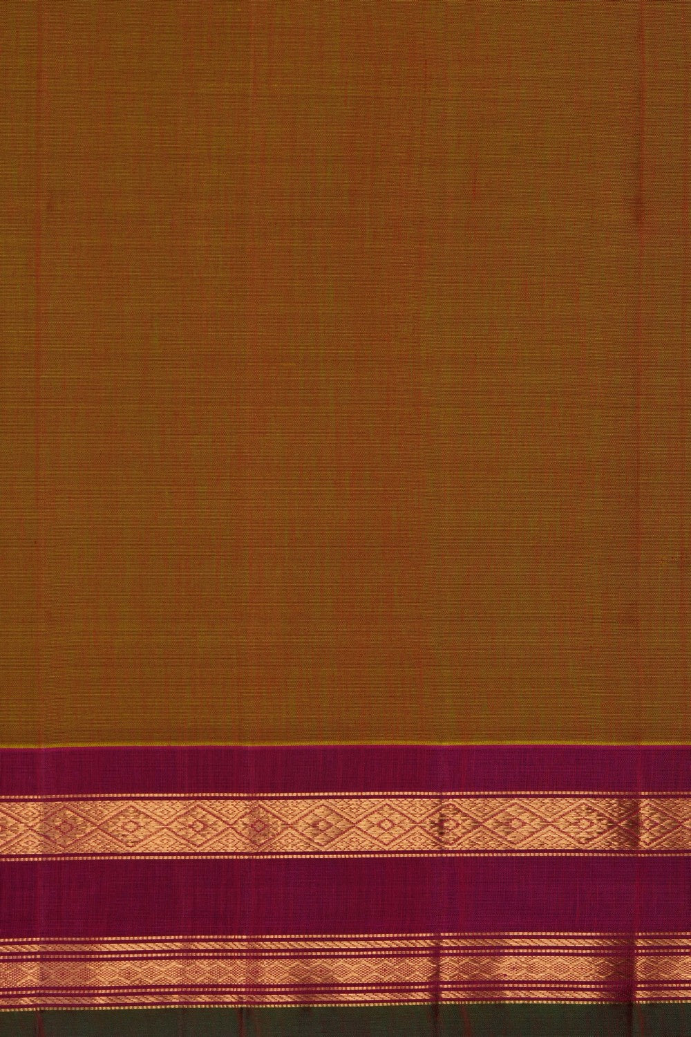 Image of Green Gadwal Cotton Silk Saree