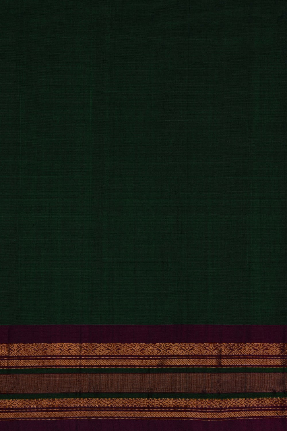 Image of Green Gadwal Cotton Silk Saree