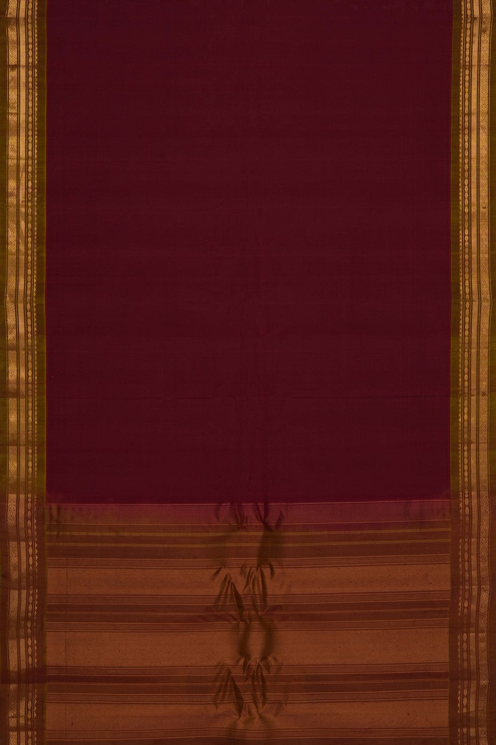Image of Red Gadwal Cotton Silk Saree