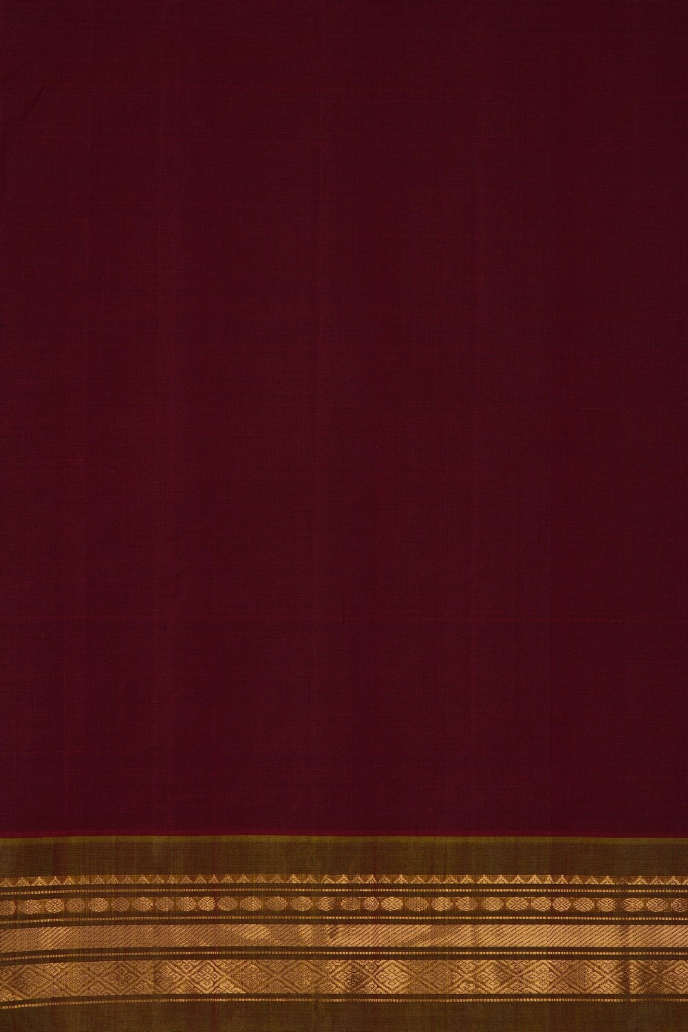 Image of Red Gadwal Cotton Silk Saree