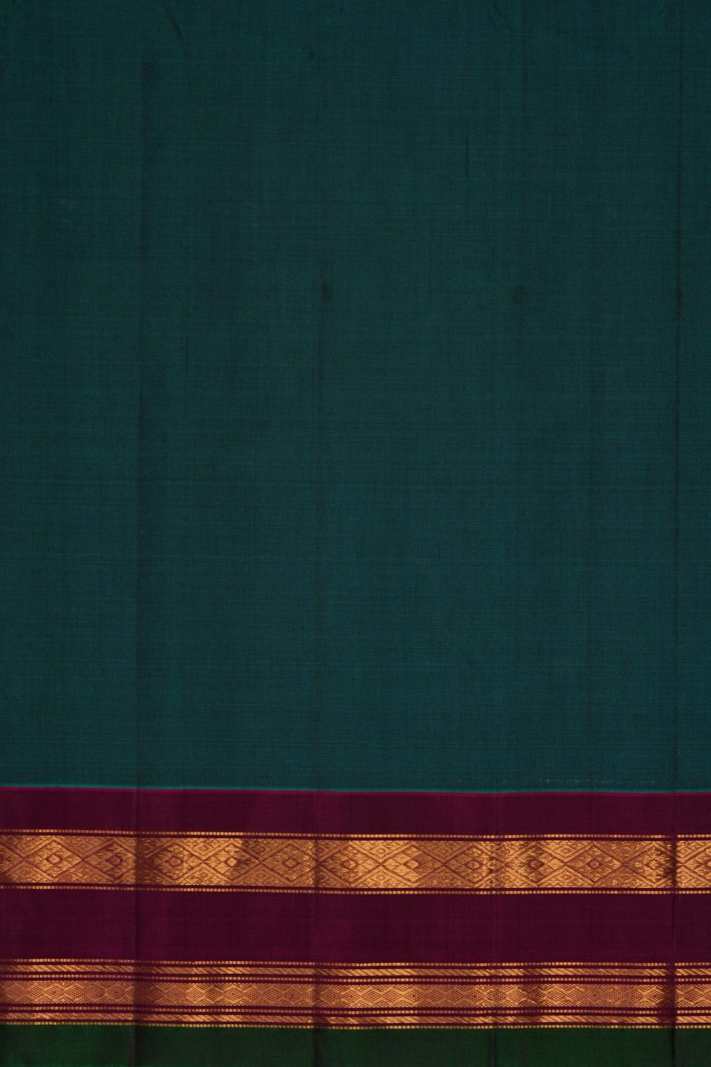 Image of Green Gadwal Cotton Silk Saree