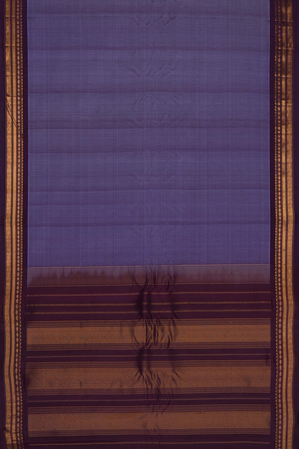 Image of Purple Gadwal Cotton Silk Saree
