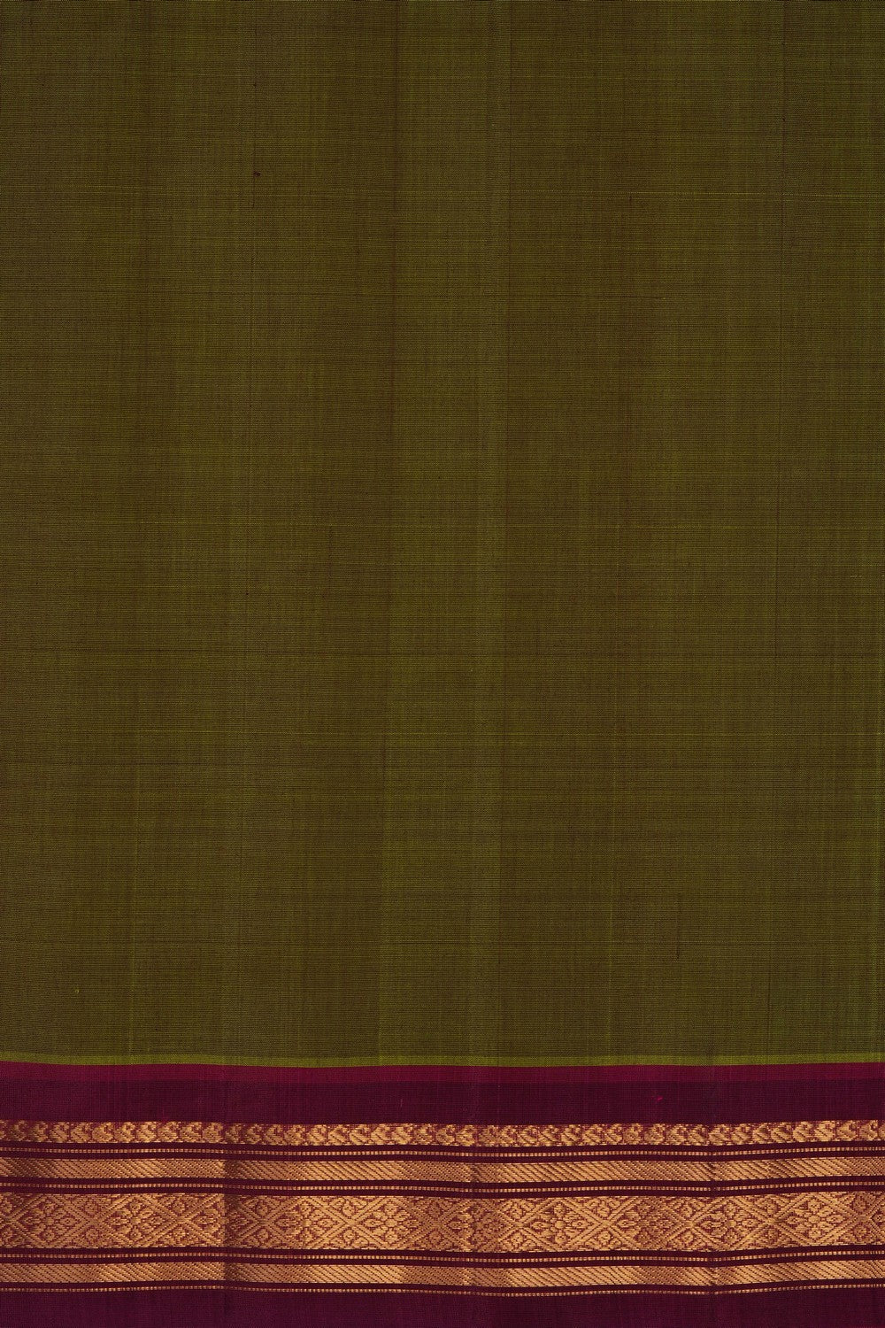 Image of Green Gadwal Cotton Silk Saree