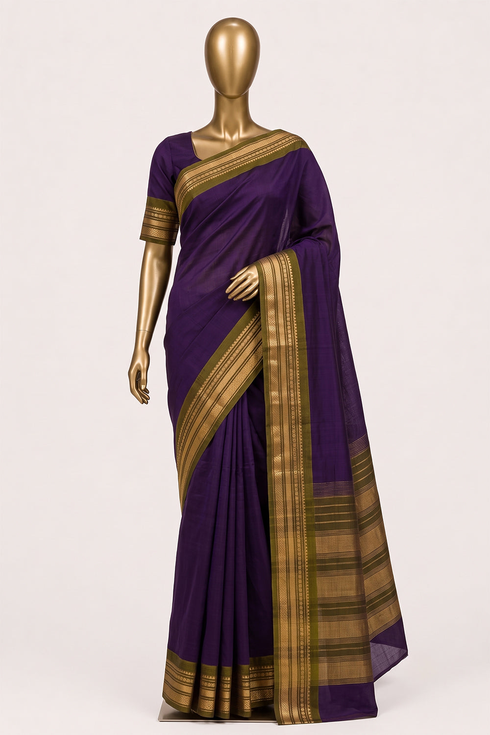 Image of Violet Gadwal Cotton Silk Saree