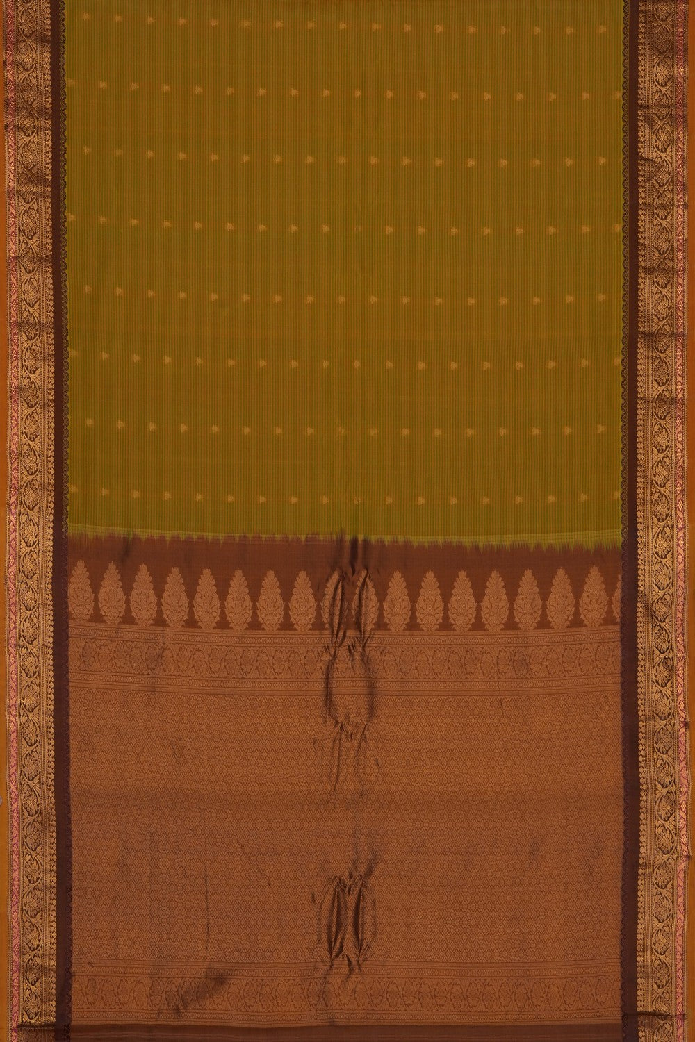 Image of Fenugreek Green Gadwal Cotton Silk Saree