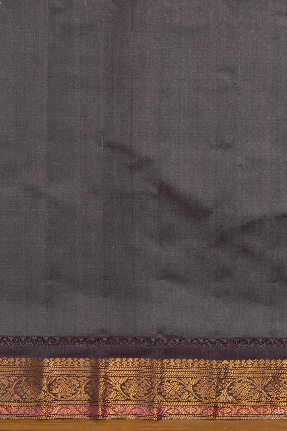 Image of Grey Gadwal Cotton Silk Saree