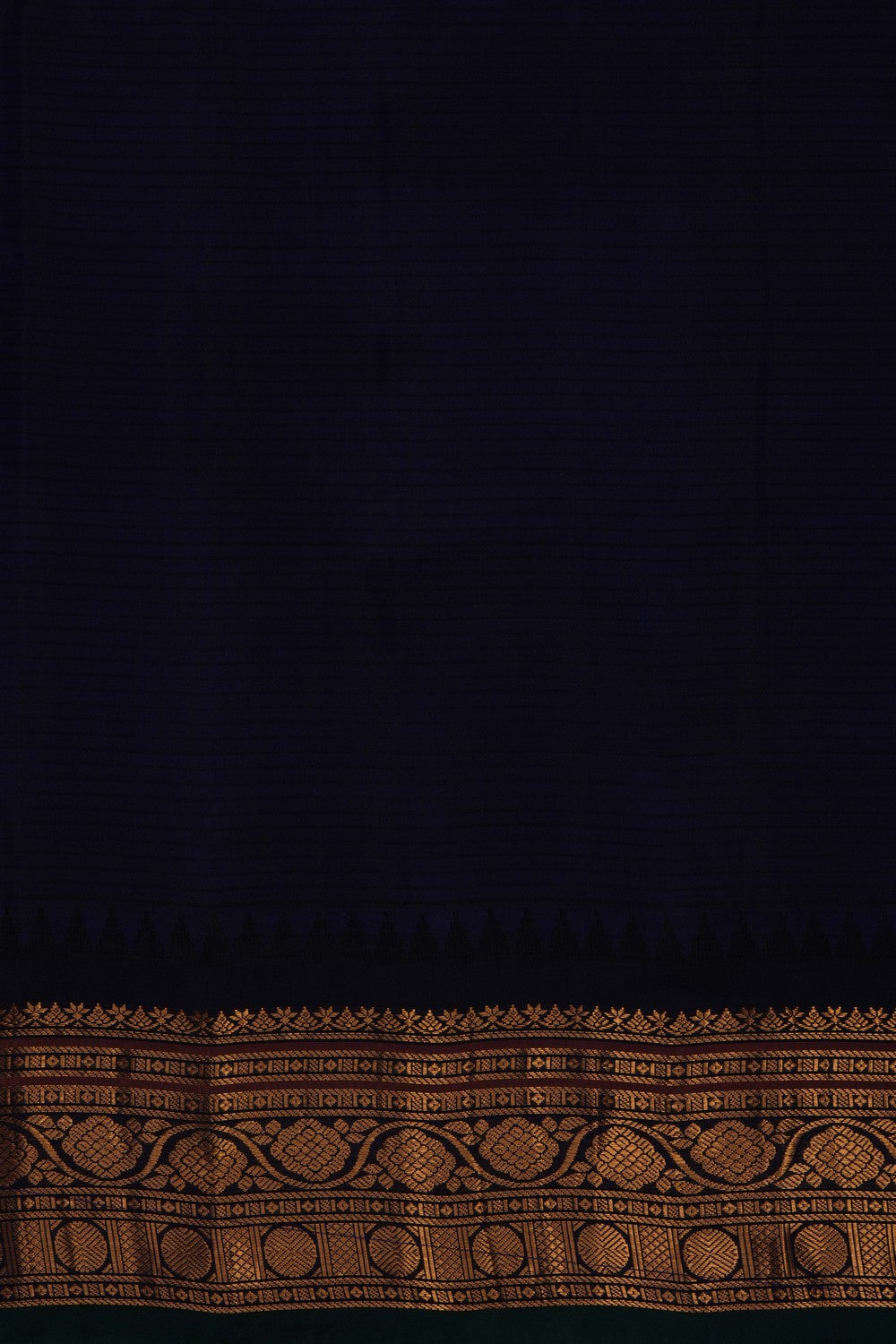 Image of Peach Gadwal Silk Cotton Kattam Saree