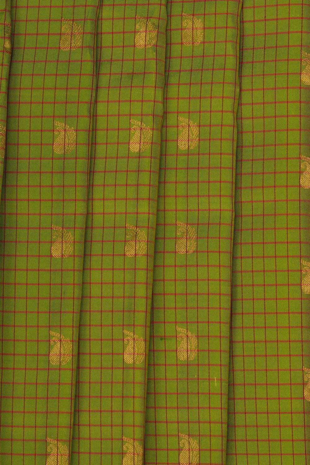 Image of Spring-Green Gadwal Silk Kattam Saree