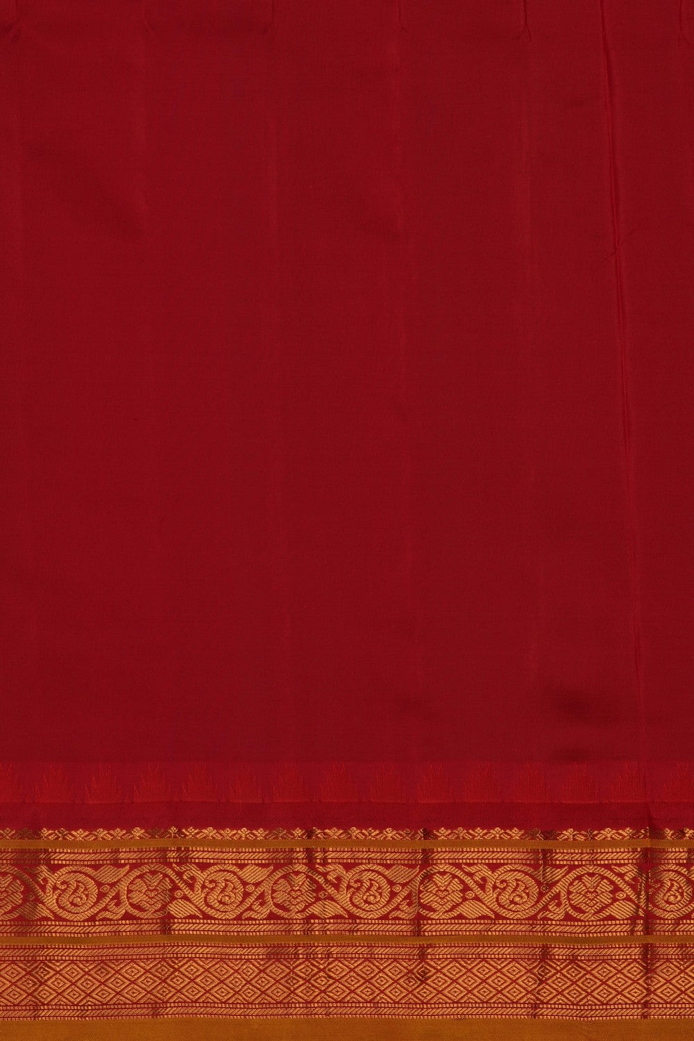 Image of Green Gadwal Silk Kattam Saree